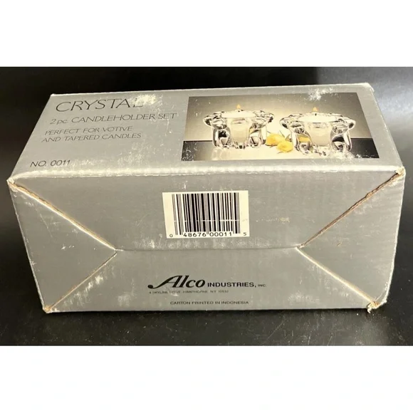 Alco Crystal Votive/Tapper Candle Holder Set of 2 - Picture 10 of 11